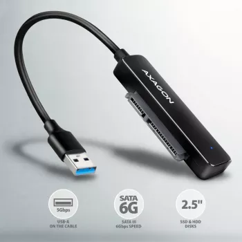 Axagon ADSA-FP2A Schnittstellenkarte USB 3.2 Gen 1 SATA Stecker Schwarz