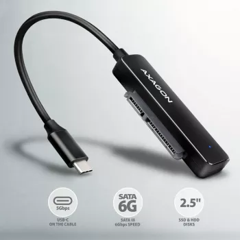 Axagon ADSA-FP2C USB-C 5Gbps - SATA 6G, 2.5 SSD/HDD SLIM Adapter - Adapter - Digitale/Daten-Schnittstellenkarten/Adapter