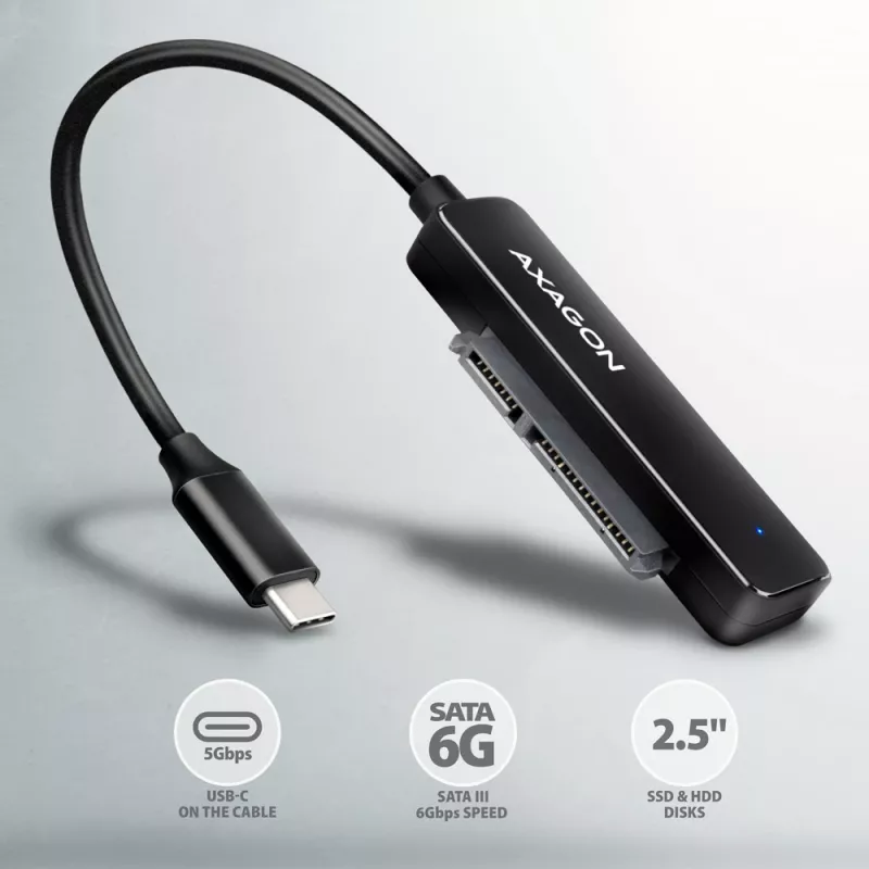 Axagon ADSA-FP2C USB-C 5Gbps - SATA 6G, 2.5 SSD/HDD SLIM Adapter - Adapter - Digitale/Daten-Schnittstellenkarten/Adapter