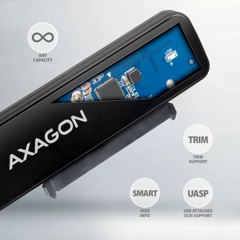 Axagon ADSA-FP2C USB-C 5Gbps - SATA 6G, 2.5 SSD/HDD SLIM Adapter - Adapter - Digitale/Daten-Schnittstellenkarten/Adapter