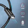 Axagon BUCM2-CM10AB Daten- und Ladekabel USB 480Mbps 1 m, PD 240W, 5A, schwarz geflochten
