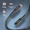 Axagon BUCM32-CF15AB SPEED+ USB-C USB 20Gbps Verlängerungskabel 1,5 m
