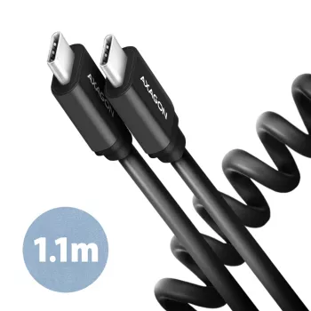 USB-Kabel Axagon BUCM-CM20TB 1,1m PD 60W 3A Schwarz
