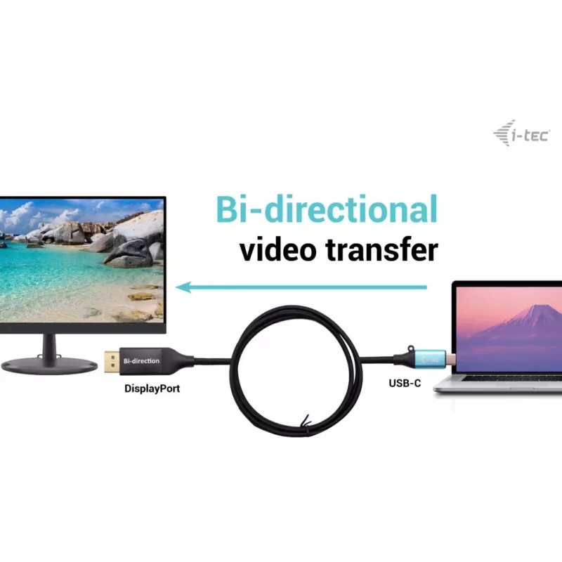 i-tec USB-C DisplayPort Bi-Direktional Kabeladapter 8K/30Hz 150 cm