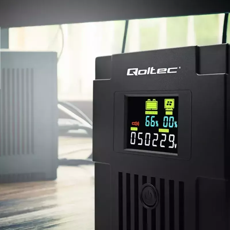 Uninterruptible Power Supply Qoltec 53771 2 kVA 1200 W 2 AC outlets