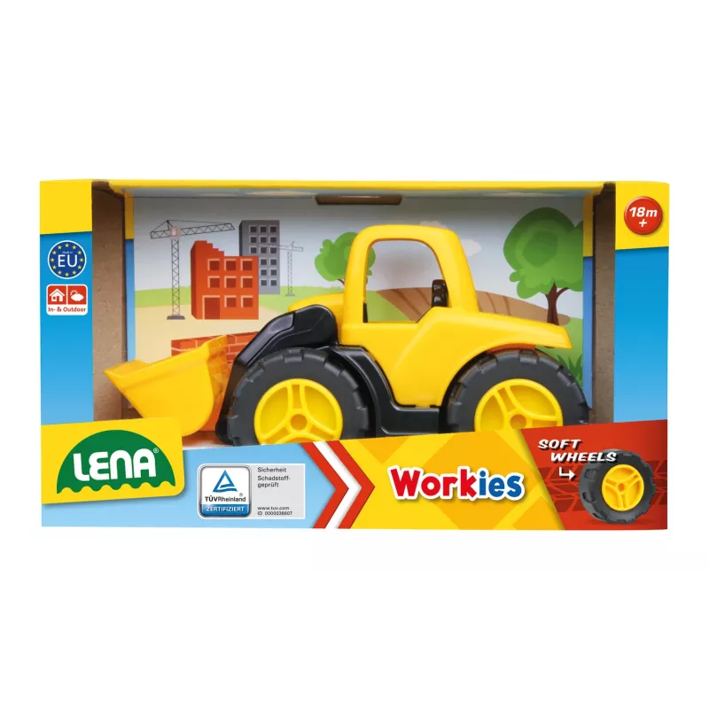 Spielzeug-Erdbeweger-Box Lena Workies 01262 Kunststoff-Baufahrzeug für Sand und Spiel