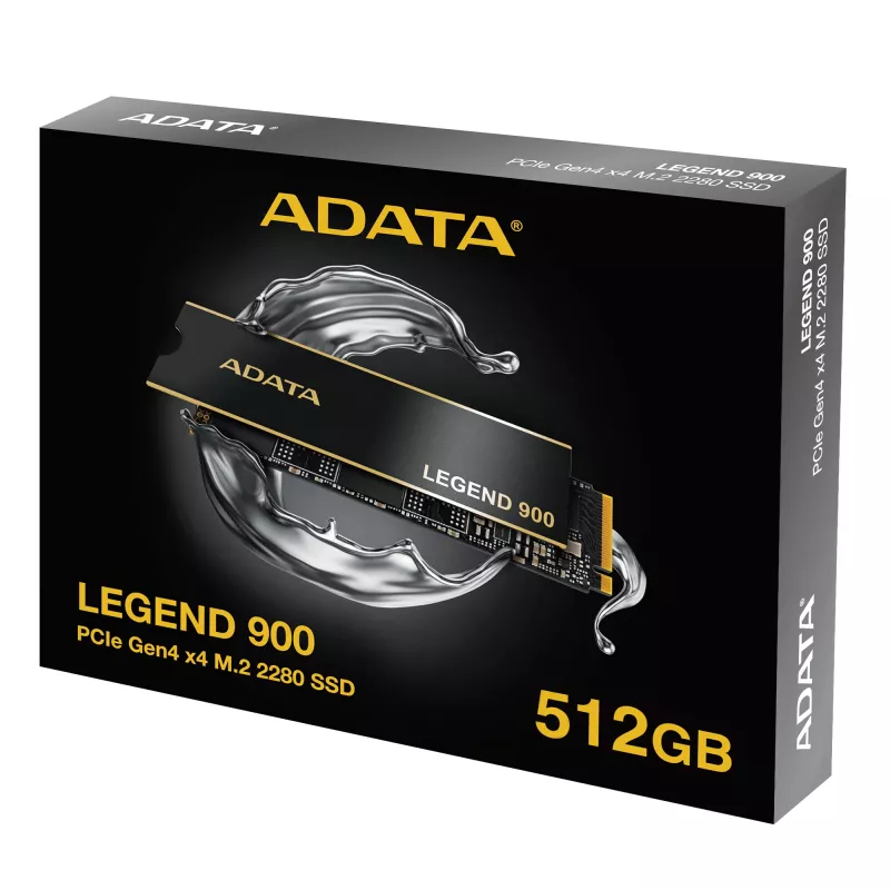 SSD M.2 2280 ADATA LEGEND 900 512 GB PCIe 4.0 NVMe 7000/5400 MB/s, TBW 1200, AES-Hardwareverschlüsselung