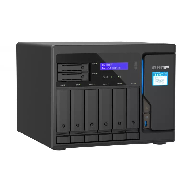QNAP TS-855X SAN Tower Intel Atom® C5125 8 GB DDR4 0 TB QNAP QTS Black