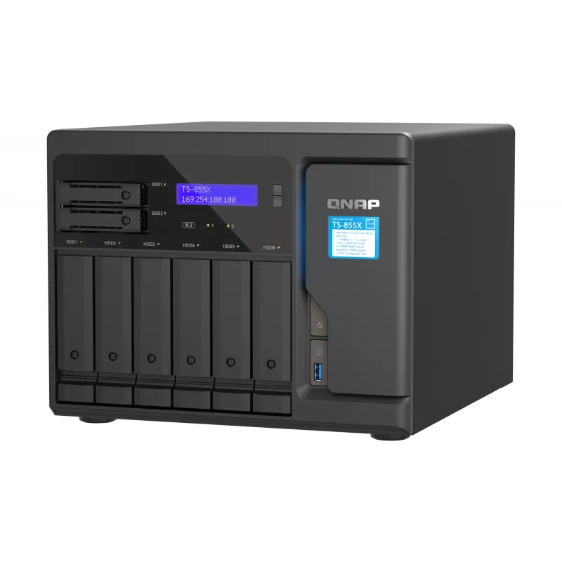 QNAP TS-855X SAN Tower Intel Atom® C5125 8 GB DDR4 0 TB QNAP QTS Black