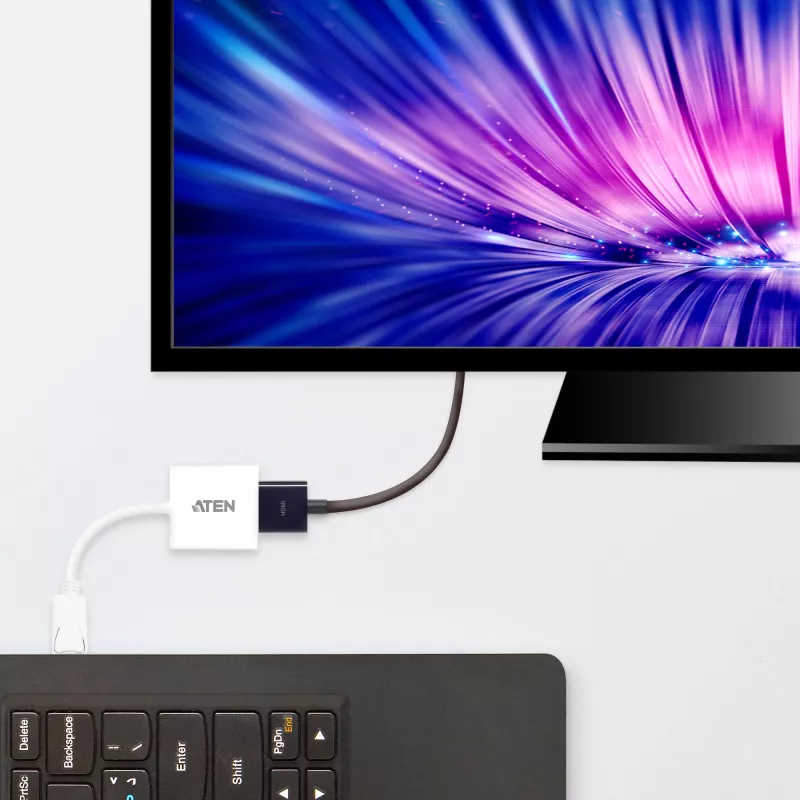 ATEN DisplayPort-zu-HDMI-Konverter, PC: bis UXGA / HDTV: bis 1080i,1080p