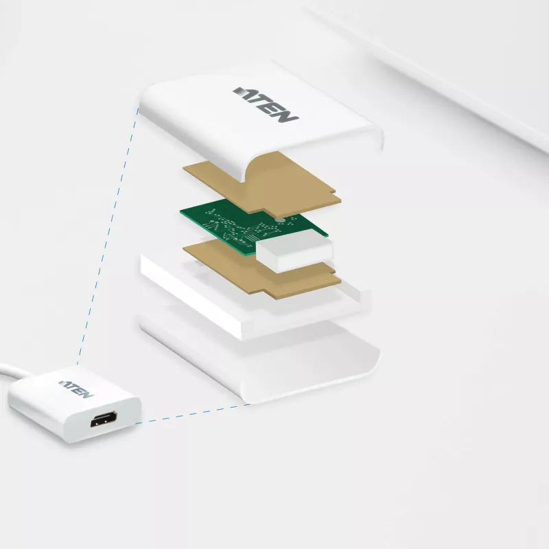 ATEN DisplayPort-zu-HDMI-Konverter, PC: bis UXGA / HDTV: bis 1080i,1080p
