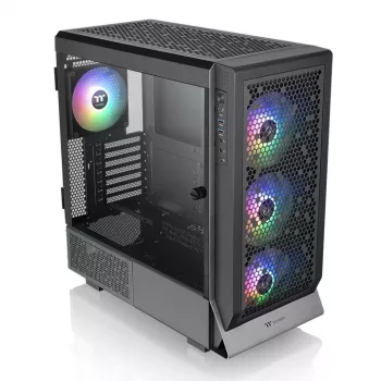 PC-Gehäuse THERMALTAKE Ceres 500 TG ARGB Midi Tower Schwarz — Tempered Glass, EATX, 3x140mm Front, USB-C