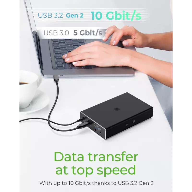 ICY BOX RAID-Gehäuse für 2x HDD/SSD USB 3.2 Gen 2 Type-C® / Type-A Schnittstelle