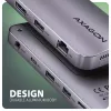 Axagon HMC-12GM2, USB 10Gbps Hub, 3x USB-A, USB-C, HDMI, DP, RJ-45, M.2, SD/mSD, Audio, PD