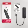 Axagon HUE-C1C 4x USB 5Gbps TRAVEL Hub, USB-C Power IN, 19 cm USB-C Kabel