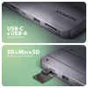 Axagon HMC-6GM2 USB 10Gbps Hub USB-A USB-C HDMI M.2 SD/mSD PD 100W USB-C Kabelgebunden USB 3.2 Gen 2 (3.1 Gen 2) Type-C Grau