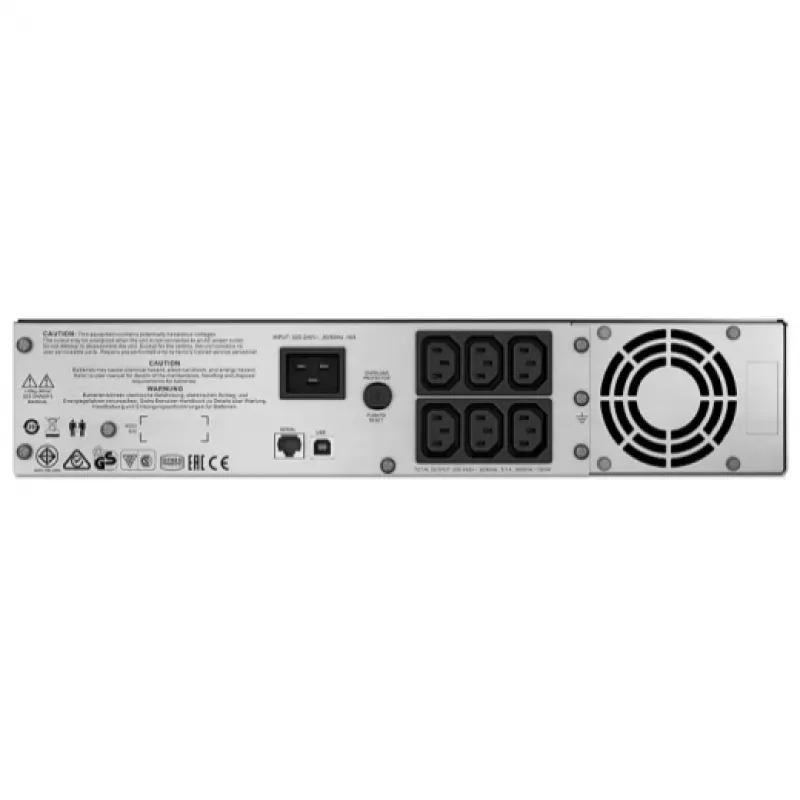 APC Smart-UPS C, Line-Interactive, 2000VA, Rackmount 2U, 230V, 6x IEC C13-Steckdosen, USB- und serielle Kommunikation, AVR, grafisches LCD