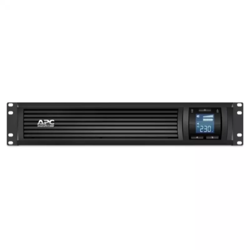 APC Smart-UPS C, Line-Interactive, 2000VA, Rackmount 2U, 230V, 6x IEC C13-Steckdosen, USB- und serielle Kommunikation, AVR, grafisches LCD