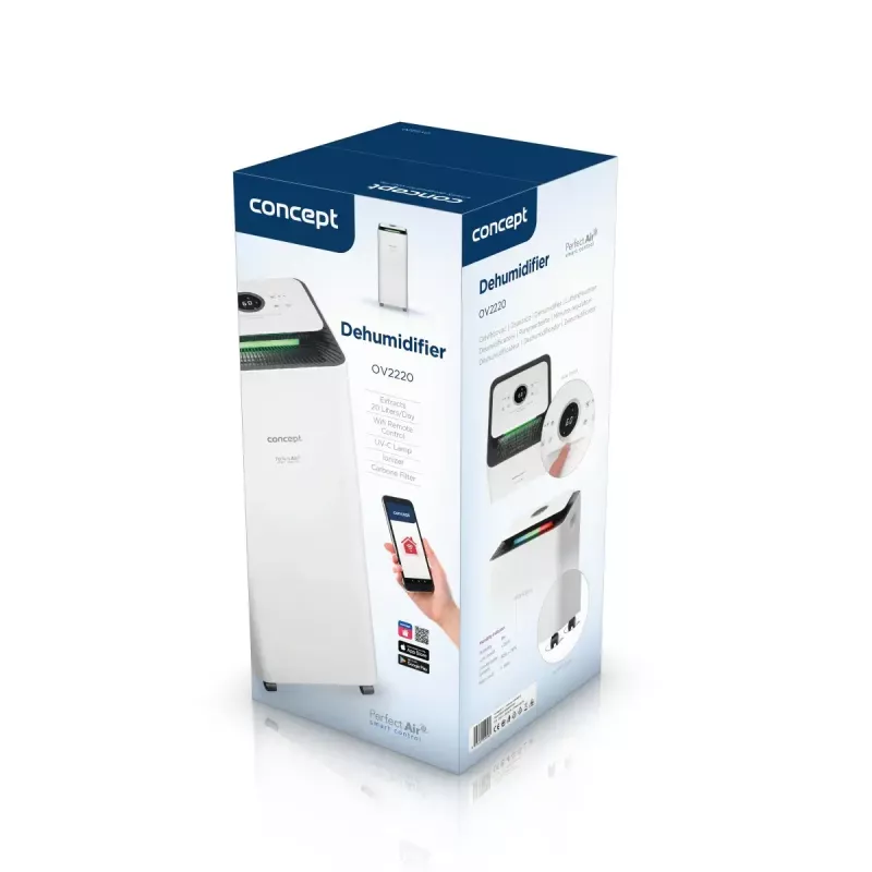 Luftentfeuchter Concept Solution OV2220 — 3,5 l Tank, 2 Geschwindigkeiten, 320 W, 45 dB, weiß