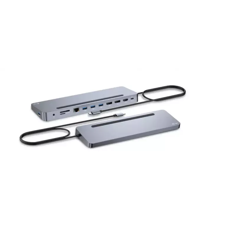 i-tec USB-C Metall Ergonomische 3x 4K Display Dockingstation mit Power Delivery 100 W + Universal-Ladegerät 100 W