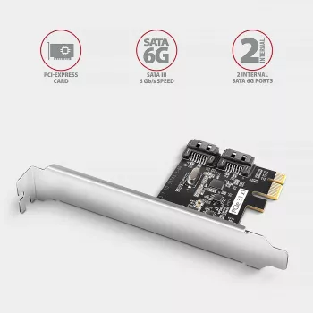 Interner SATA-Adapter Axagon PCES-SJ2 PCIe 2 Gbit/s Schwarz