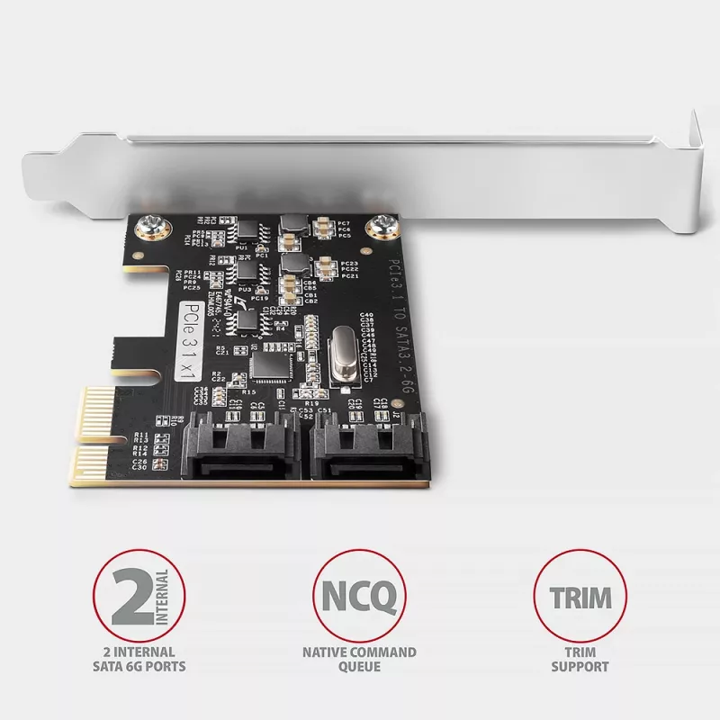 Interner SATA-Adapter Axagon PCES-SJ2 PCIe 2 Gbit/s Schwarz