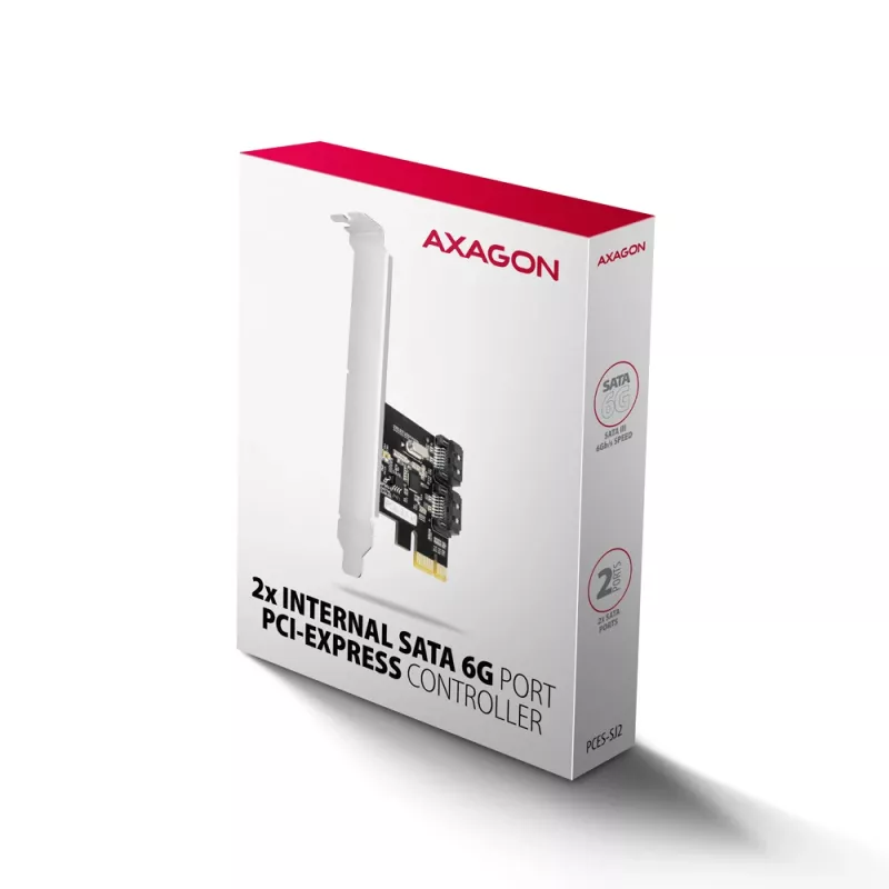 Interner SATA-Adapter Axagon PCES-SJ2 PCIe 2 Gbit/s Schwarz