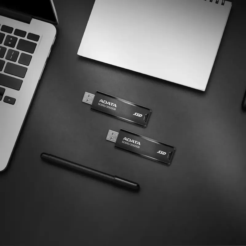 ADATA SC610 USB-Flash-Laufwerk 2 TB Sleeve USB Typ-A 3.2 Gen 2, 550 MB/s Lesen, 500 MB/s Schreiben, Schwarz