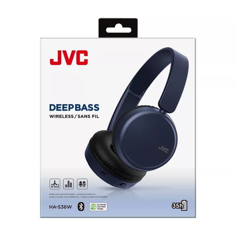 On-Ear-Kopfhörer JVC HA-S36W-A-U – Bluetooth 5.2, 35 h Akkulaufzeit, integriertes Mikrofon, blau