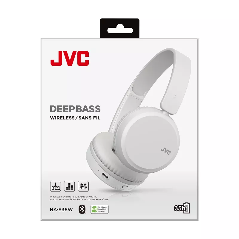 Kopfhörer JVC Deep Bass Bluetooth On Ear Weiß