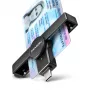 Axagon CRE-SMPC USB-C Smartcard-/Personalausweisleser PocketReader Smartcard-Lesegerät Innenbereich USB-Typ-C Schwarz