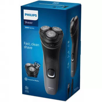 Philips Shaver 1000 Series S1142/00 Elektrorasierer, Rotationsrasierer, Schwarz, Grau, PowerCut-Klingensystem, SH30, 2 Jahr(e), Batterie