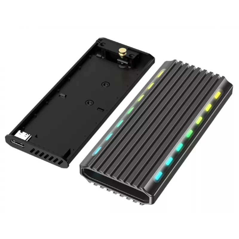 SSD-Gehäuse GEMBIRD EE2280-U3C-03 Schwarz für ein M.2-Laufwerk, USB 3.2 Gen 2 (10 Gbit/s), USB Type-C, Aluminium