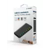 SSD-Gehäuse GEMBIRD EE2280-U3C-03 Schwarz für ein M.2-Laufwerk, USB 3.2 Gen 2 (10 Gbit/s), USB Type-C, Aluminium