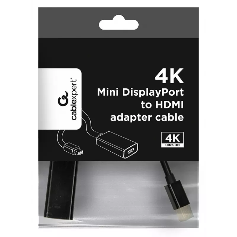 Mini DisplayPort auf HDMI Kabel Gembird A-MDPM-HDMIF4K-01 0,15 m, 4K, schwarz