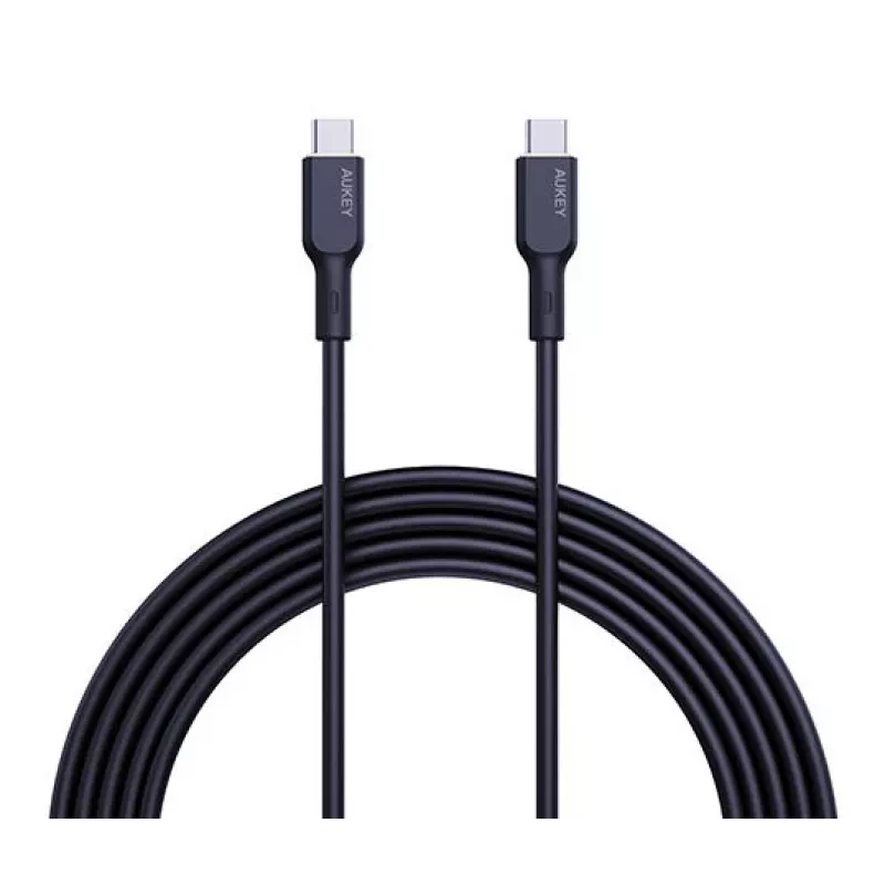 AUKEY USB-Ladekabel - 1x USB Typ-C auf 1x USB Typ-C - PD 100W 5A - 1m Schwarz (Silikon)