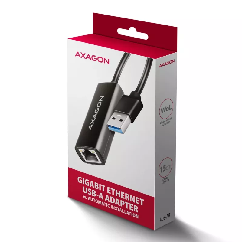 Axagon ADE-AR USB-A 3.2 Gen 1 - Gigabit Ethernet Adapter, Realtek 8153