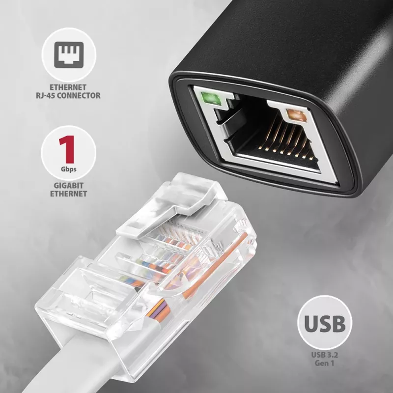 Axagon ADE-ARC USB-C 3.2 Gen 1 - Gigabit-Ethernet-Adapter, Realtek 8153