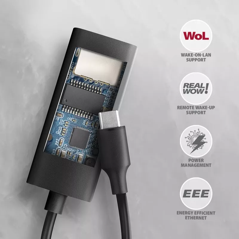 Axagon ADE-ARC USB-C 3.2 Gen 1 - Gigabit-Ethernet-Adapter, Realtek 8153