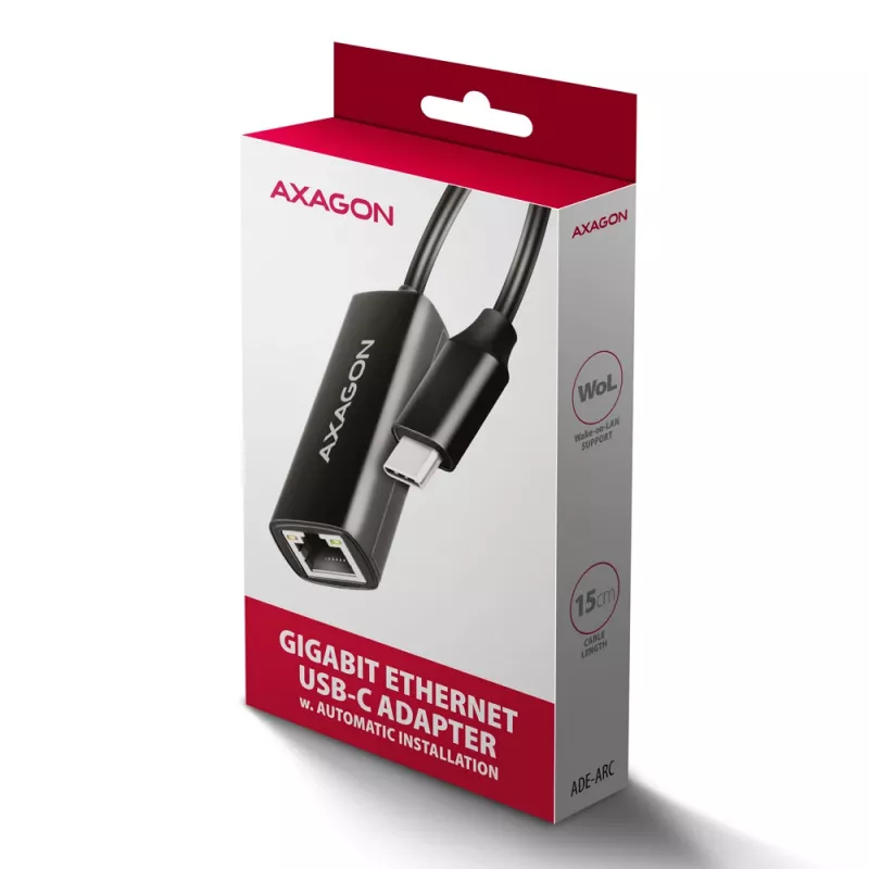 Axagon ADE-ARC USB-C 3.2 Gen 1 - Gigabit-Ethernet-Adapter, Realtek 8153