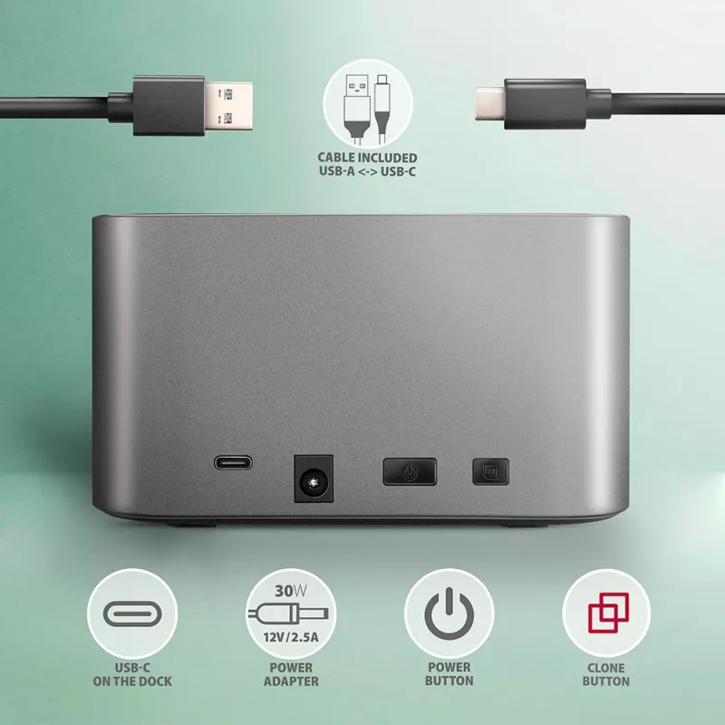 Axagon ADSA-DC SuperSpeed USB DUAL 2.5 Zoll/3.5 Zoll HDD/SSD DUAL Dock