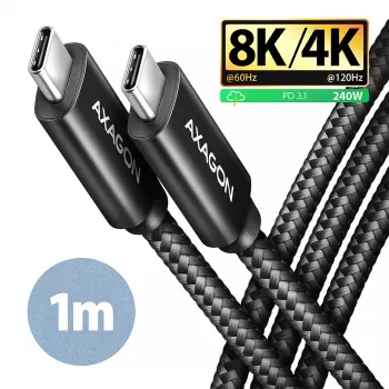 USB-Kabel Axagon BUCM4X-CM10AB USB4 Gen 3x2 1m Schwarz