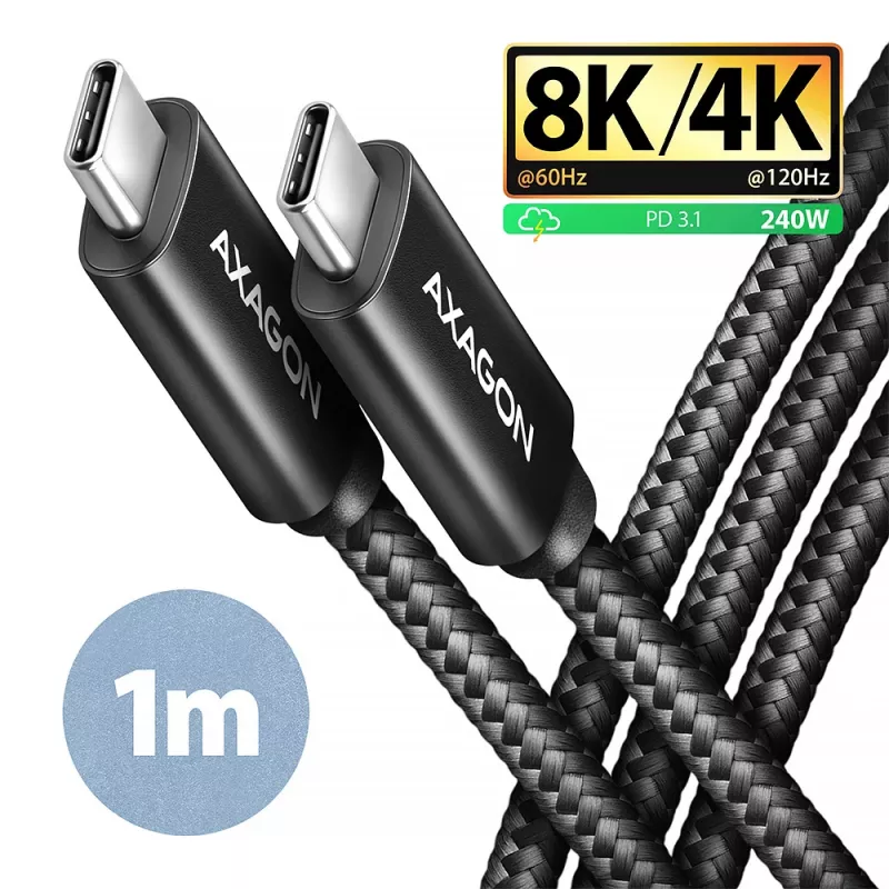USB-Kabel Axagon BUCM4X-CM10AB USB4 Gen 3x2 1m Schwarz
