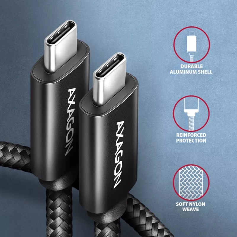 USB-Kabel Axagon BUCM4X-CM10AB USB4 Gen 3x2 1m Schwarz