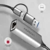 Axagon ADE-TXCA USB-C + USB-A 3.2 Gen 1 - Gigabit Ethernet Adapter, Asix AX88179
