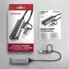Axagon ADE-TXCA USB-C + USB-A 3.2 Gen 1 - Gigabit Ethernet Adapter, Asix AX88179