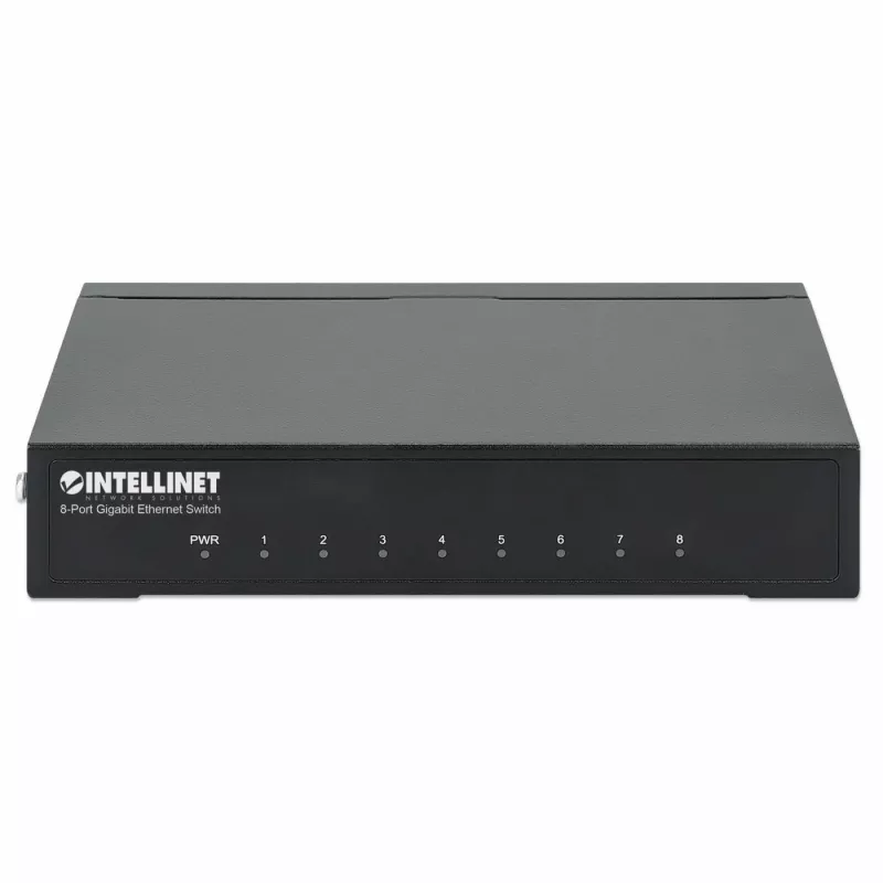 Intellinet 8-Port Gigabit Ethernet Switch, Desktop-Größe, Metallgehäuse, IEEE 802.3az (Energy Efficient Ethernet)