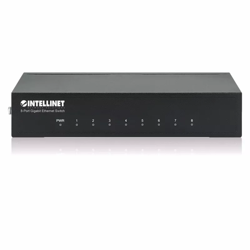 Intellinet 8-Port Gigabit Ethernet Switch, Desktop-Größe, Metallgehäuse, IEEE 802.3az (Energy Efficient Ethernet)