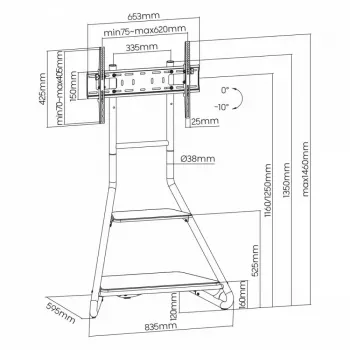 TV-Ständer MACLEAN MC-455 freistehend Holz Halter für Fernseher bis VESA 600x400