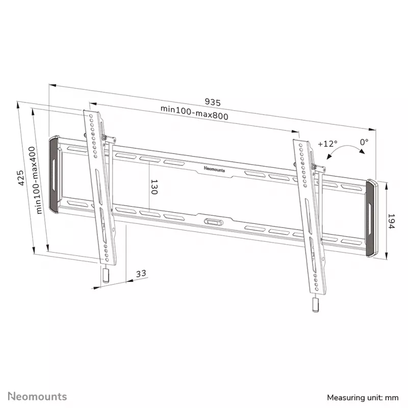 Neomounts WL35-550BL18 TV-Wandhalterung 43-86 Zoll - neigbar - einfache Installation